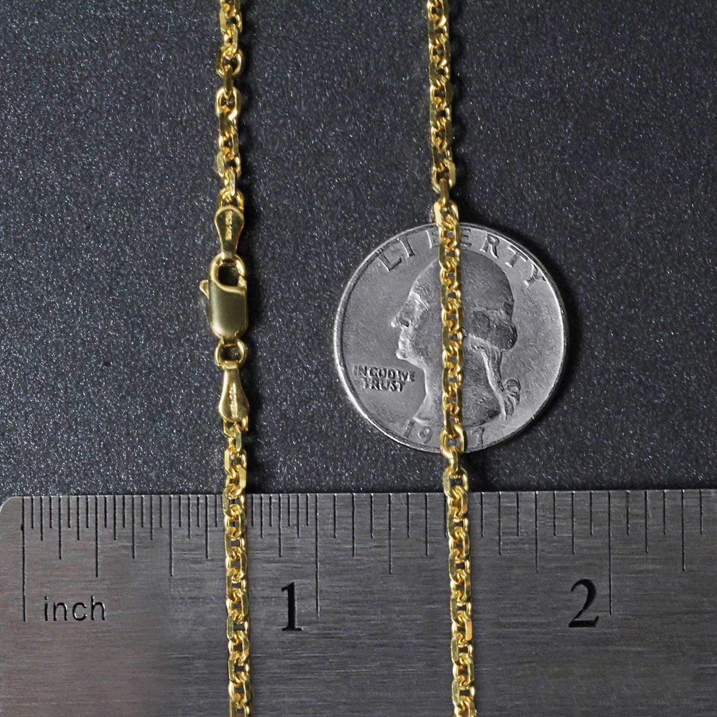 14k Yellow Gold Diamond Cut Cable Link Chain (3.0 mm)