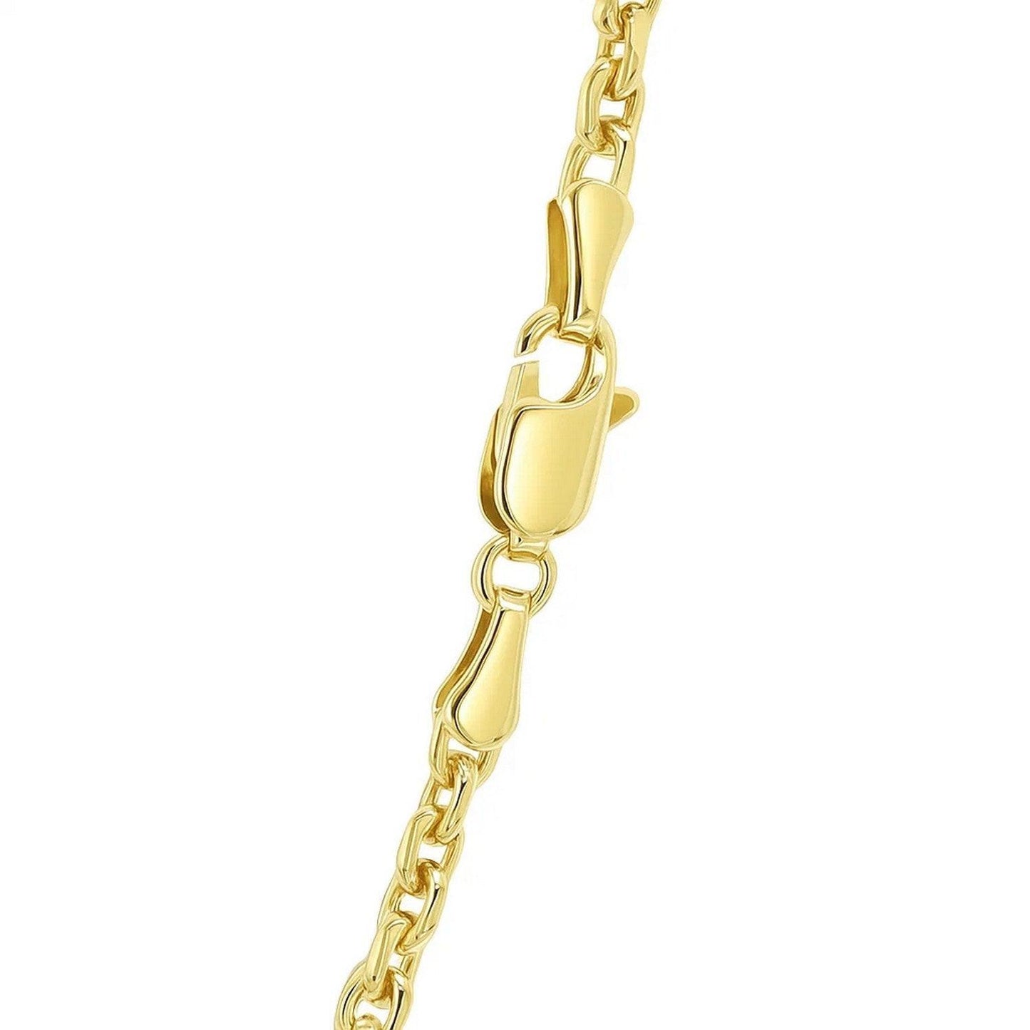 14k Yellow Gold Diamond Cut Cable Link Chain (3.0 mm)