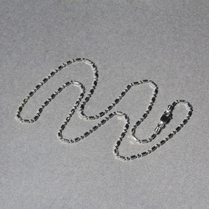 14k White Gold Diamond-Cut Alternating Bead Chain (1.30 mm)