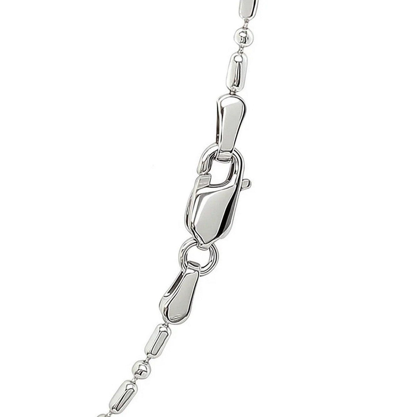 14k White Gold Diamond-Cut Alternating Bead Chain (1.30 mm)