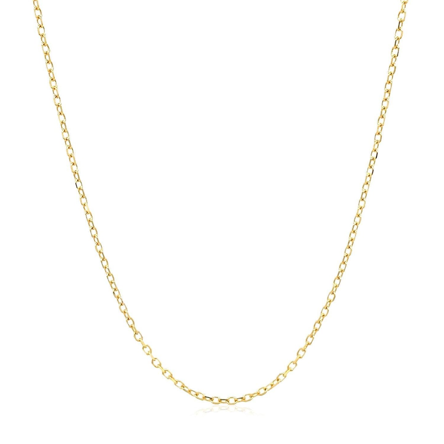 14k Yellow Gold Faceted Cable Link Chain (1.2 mm)