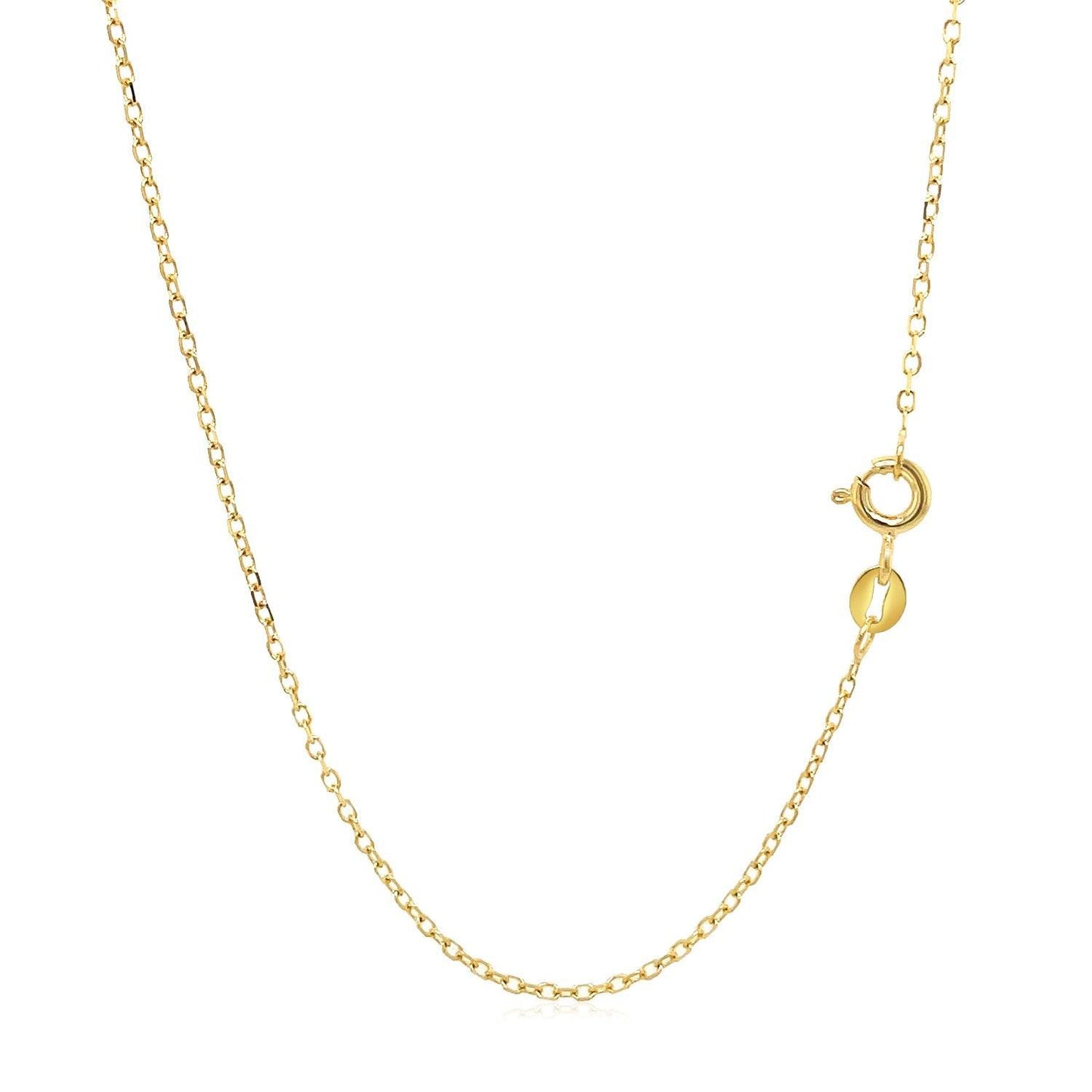14k Yellow Gold Faceted Cable Link Chain (1.2 mm)