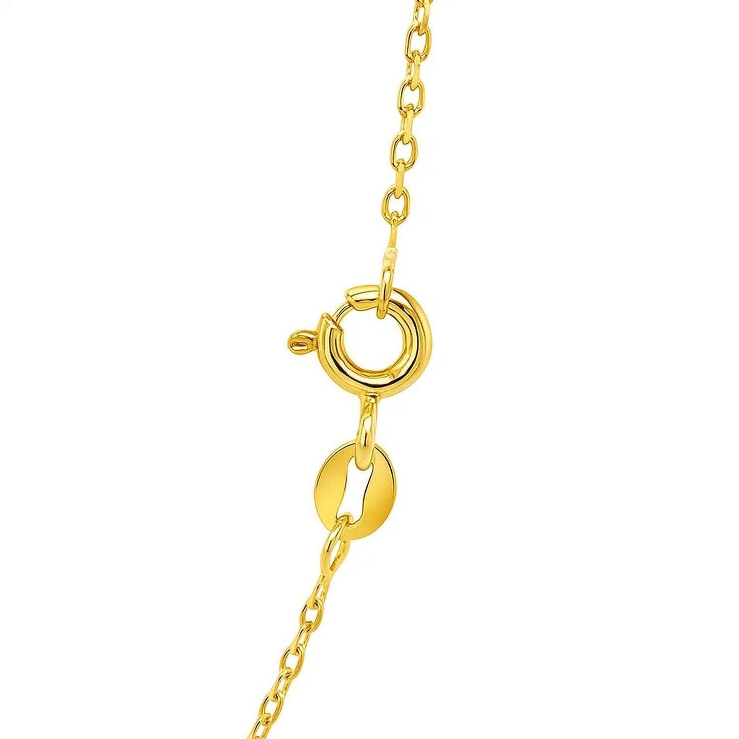14k Yellow Gold Faceted Cable Link Chain (1.2 mm)