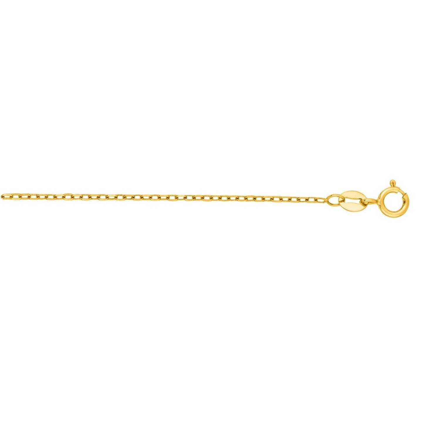 14k Yellow Gold Faceted Cable Link Chain (1.2 mm)