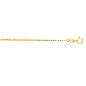 14k Yellow Gold Faceted Cable Link Chain (1.2 mm)