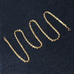 14k Yellow Gold Solid Diamond Cut Rope Chain (3.00 mm)