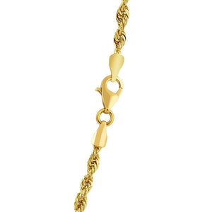 14k Yellow Gold Solid Diamond Cut Rope Chain (3.00 mm)