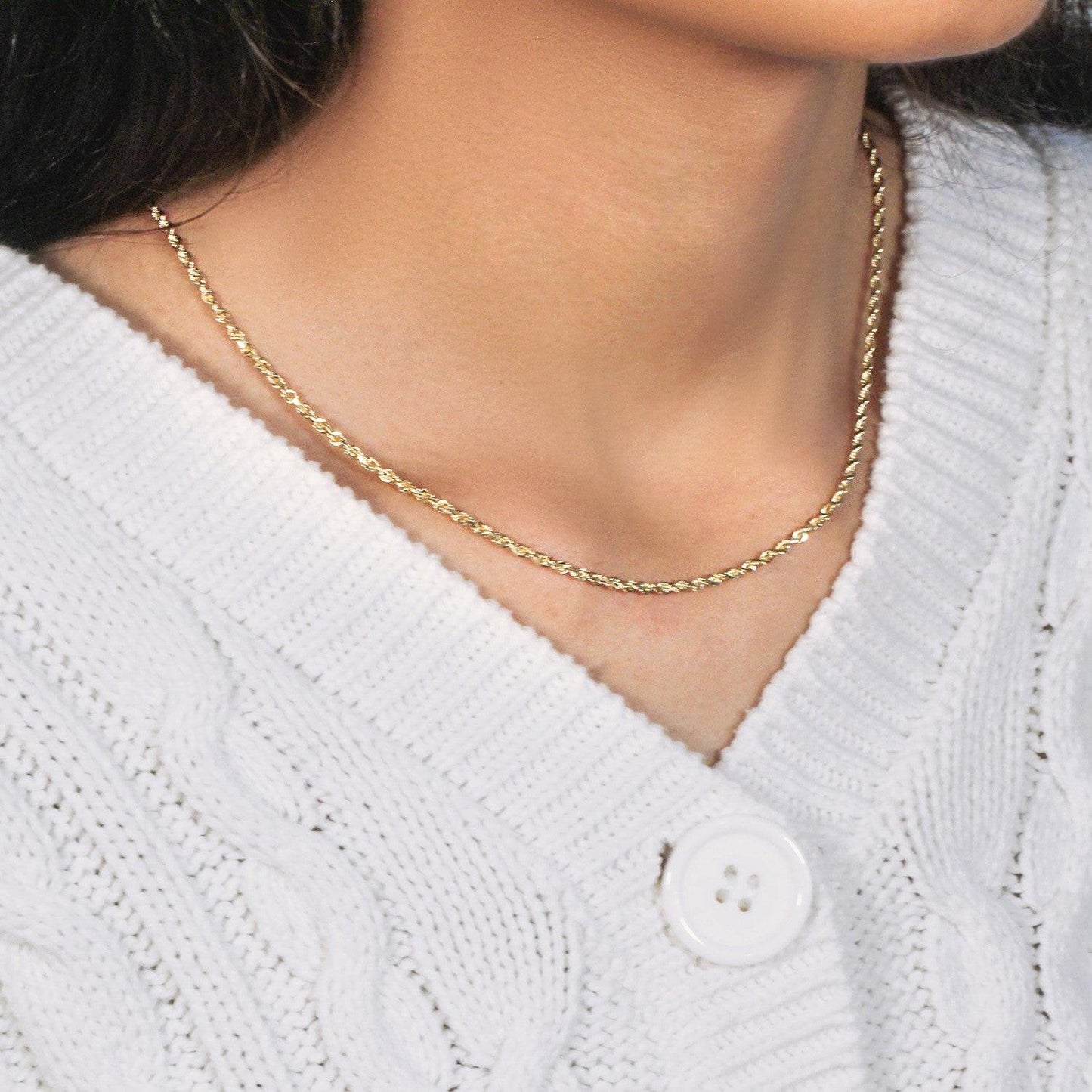10k Yellow Gold Solid Diamond Cut Rope Chain (2.50 mm)
