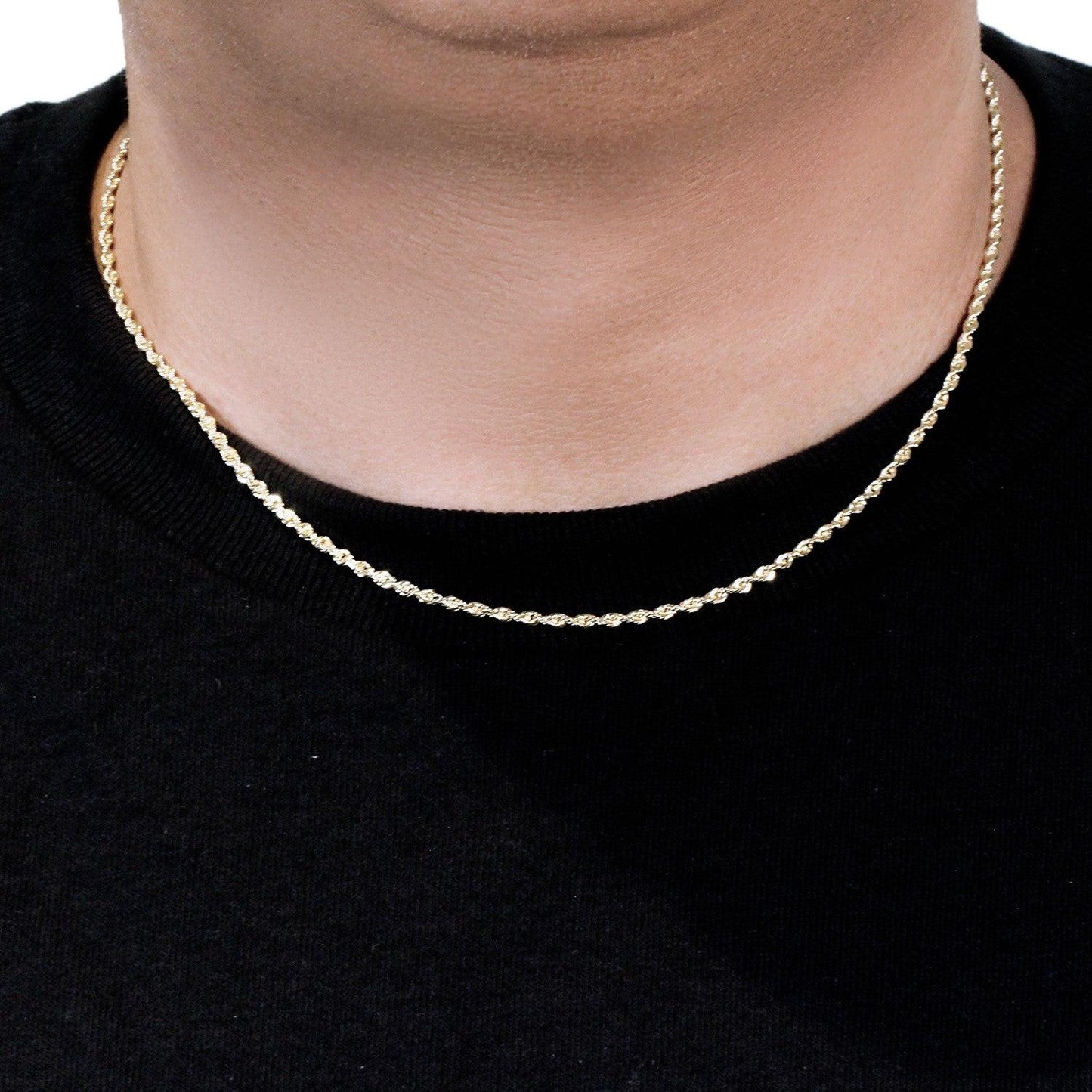 10k Yellow Gold Solid Diamond Cut Rope Chain (2.50 mm)