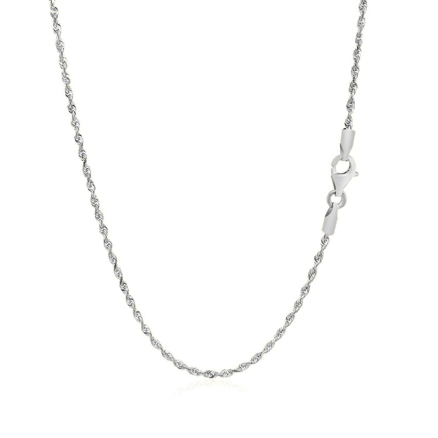 14k White Gold Solid Diamond Cut Rope Chain (1.60 mm)