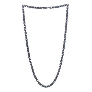 Sterling Silver Black Ruthenium Plated Oval Link Chain (5.60 mm)