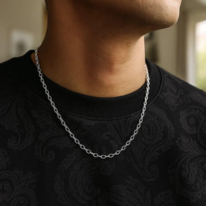 3.2mm 14k White Gold Oval Rolo Chain (3.20 mm)