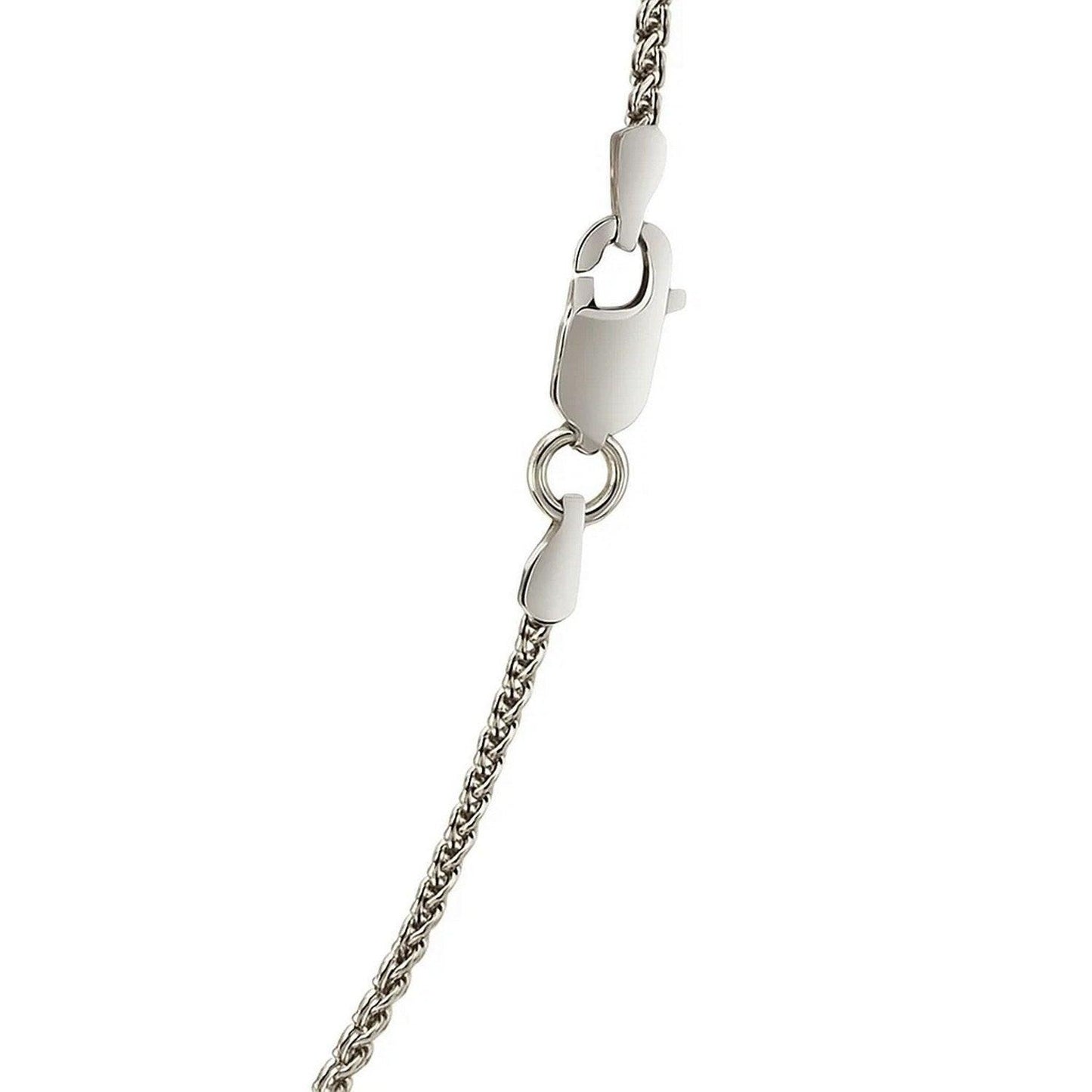 Sterling Silver Rhodium Plated Wheat Chain (1.30 mm)