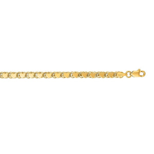 3.3mm 14k Yellow Gold Heart Anklet