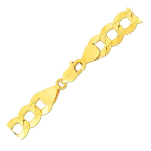 14k Yellow Gold Solid Curb Bracelet (10.00 mm)
