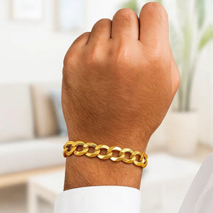 14k Yellow Gold Solid Curb Bracelet (10.00 mm)