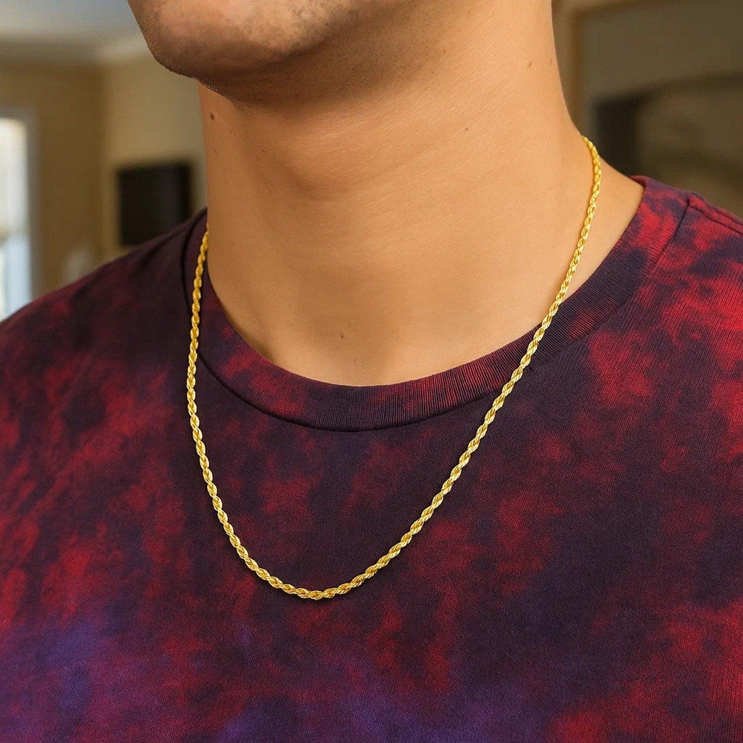 14k Yellow Gold Solid Rope Chain (3.00 mm)