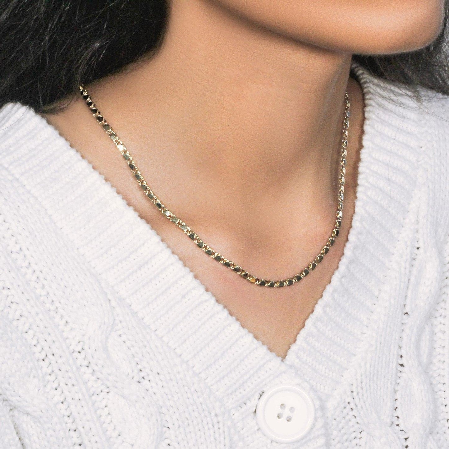 14k Yellow Gold Heart Chain (3.20 mm)