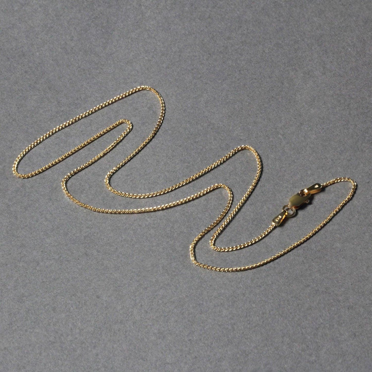 14k Yellow Gold Diamond Cut Round Wheat Chain (1.00 mm)