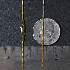 14k Yellow Gold Diamond Cut Round Wheat Chain (1.00 mm)