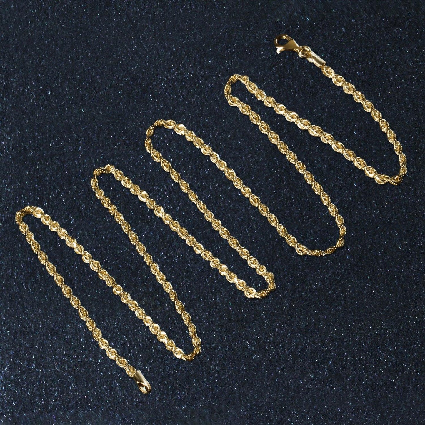 10k Yellow Gold Solid Diamond Cut Rope Chain (2.00 mm)