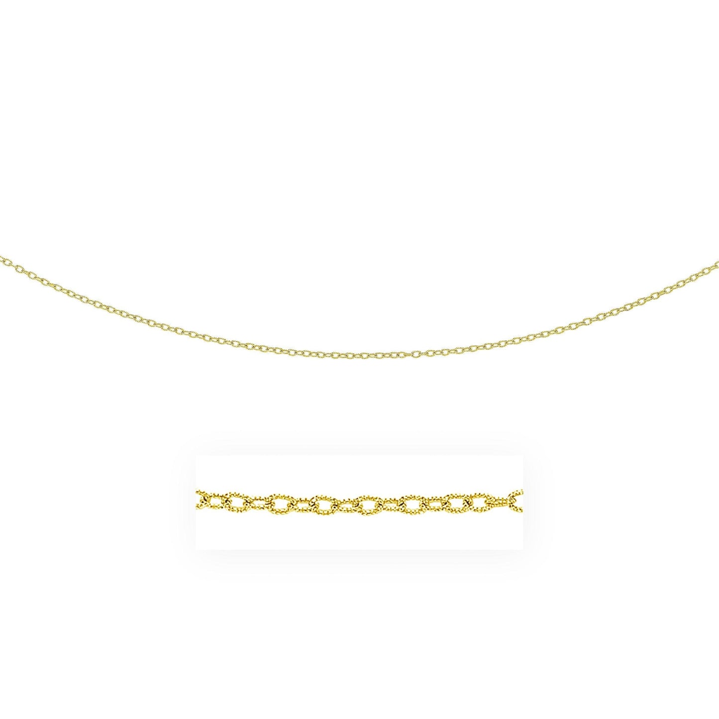 14k Yellow Gold Pendant Chain with Textured Links (2.50 mm)