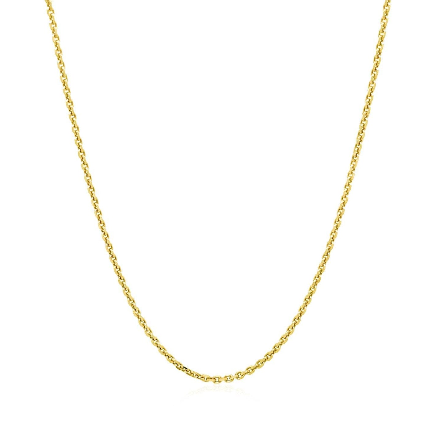 14k Yellow Gold Diamond Cut Cable Link Chain (1.30 mm)