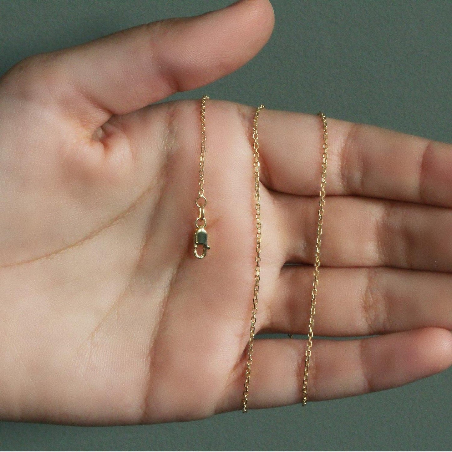 14k Yellow Gold Diamond Cut Cable Link Chain (1.30 mm)