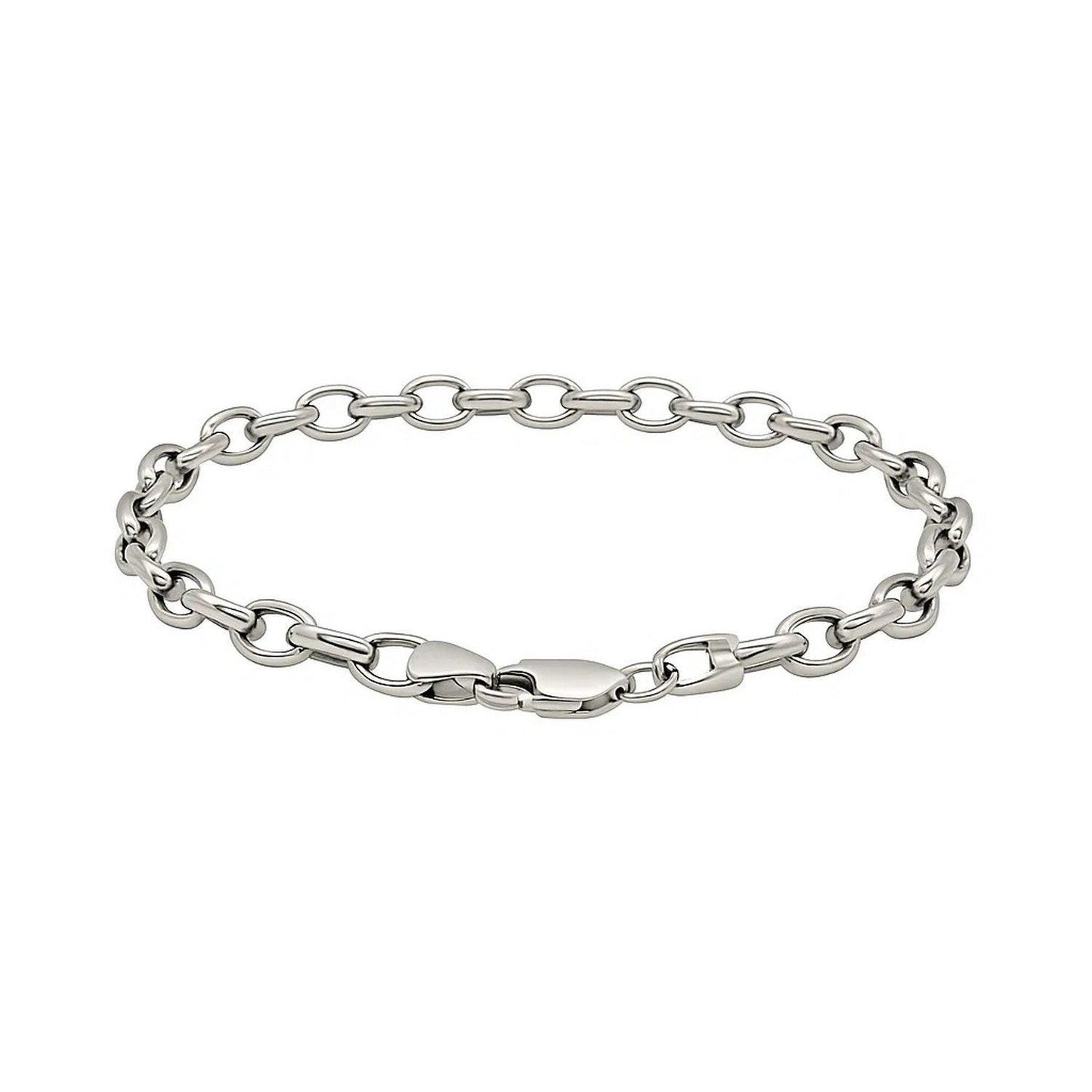 14k White Gold Oval Rolo Bracelet  (4.60 mm)