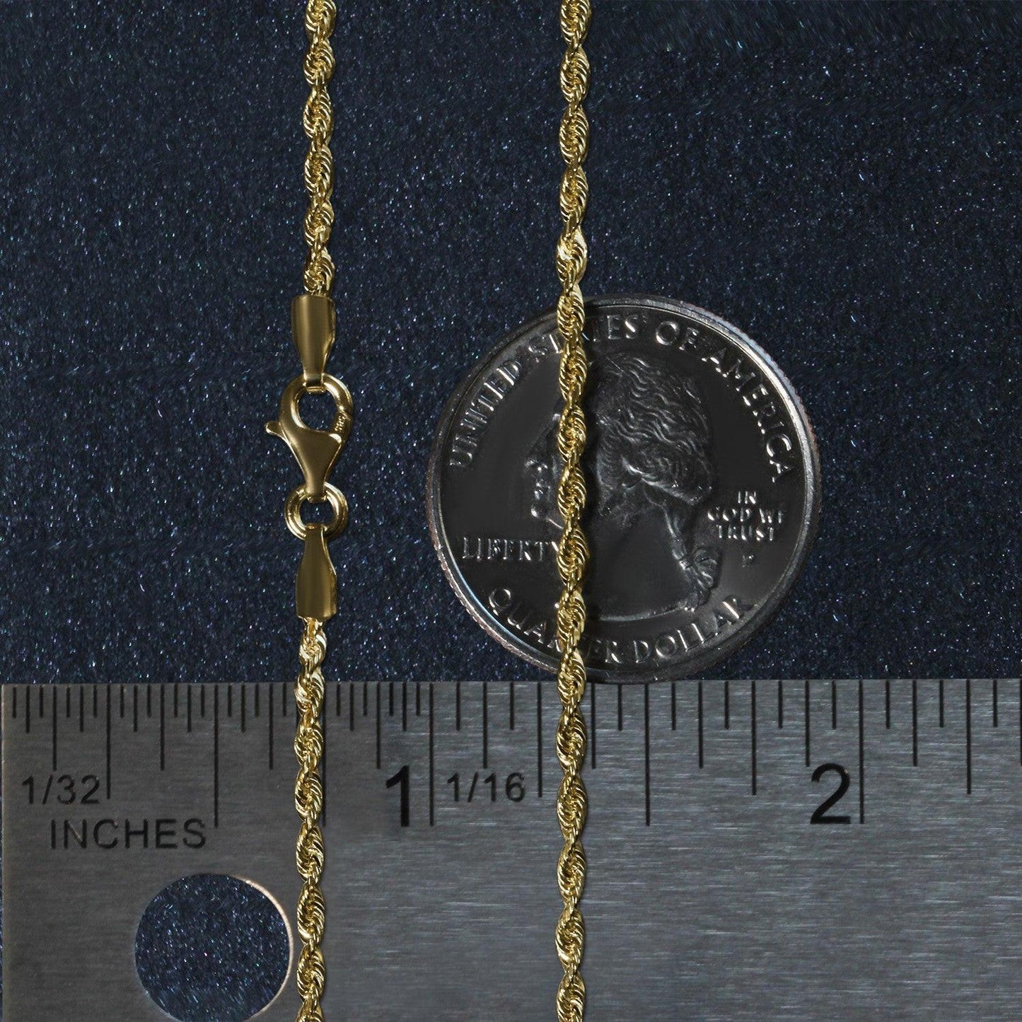 10k Yellow Gold Solid Diamond Cut Rope Chain (1.80 mm)