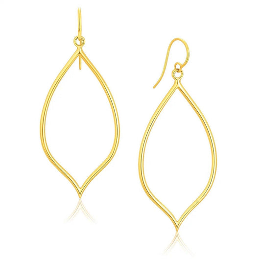 14k Yellow Gold Marquise Style Polished Earrings