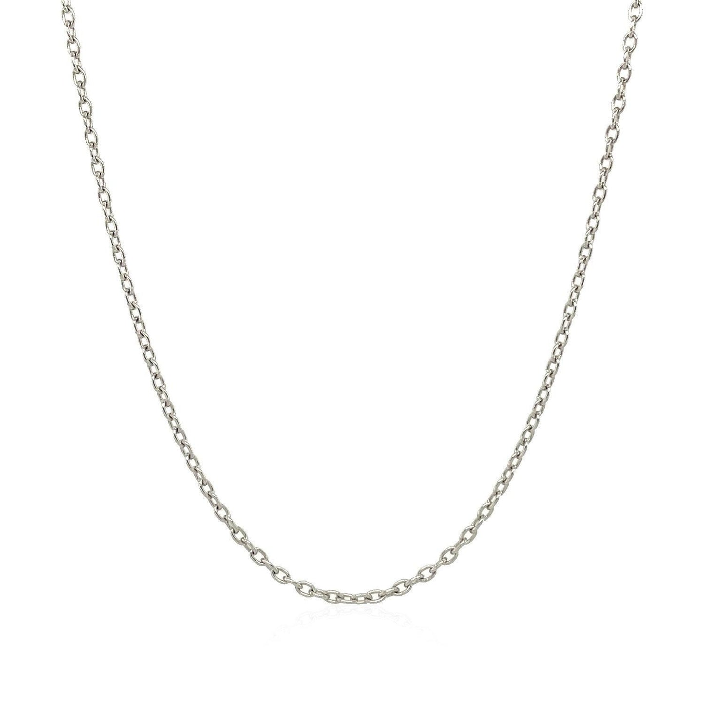 14k White Gold Oval Cable Link Chain (1.50 mm)