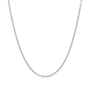 14k White Gold Oval Cable Link Chain (1.50 mm)