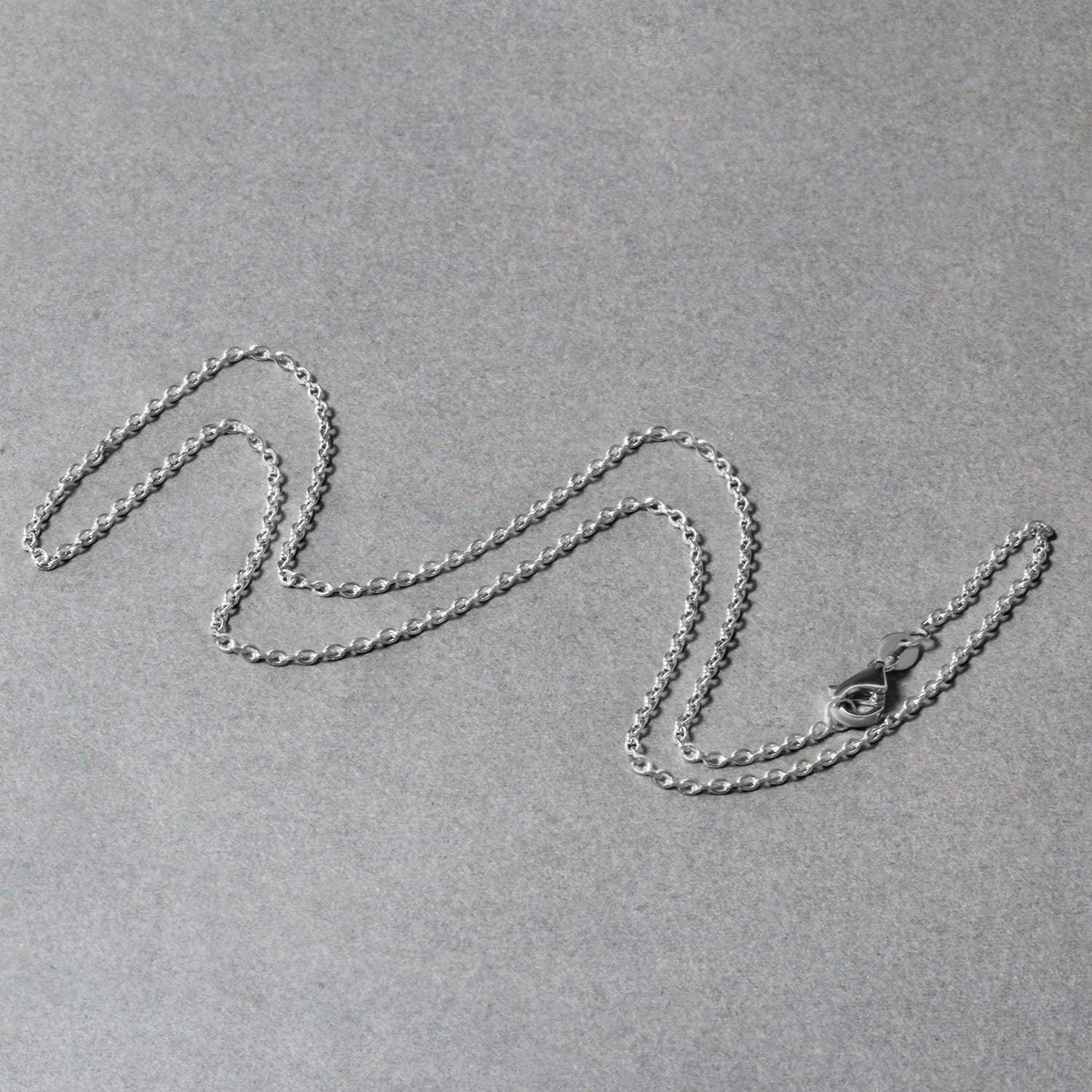 14k White Gold Oval Cable Link Chain (1.50 mm)