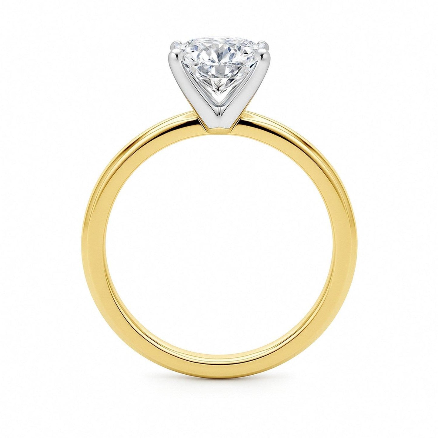 1.50Ct Cushion Lab Grown IGI G/VS1 Diamond Ring in 10K Yellow Gold