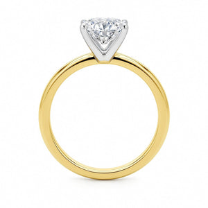 1.50Ct Cushion Lab Grown IGI G/VS1 Diamond Ring in 10K Yellow Gold