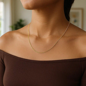 14k Yellow Gold Cable Link Chain (0.50 mm)