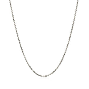 14k White Gold Diamond Cut Cable Link Chain (1.30 mm)