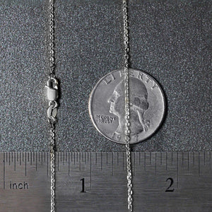 14k White Gold Diamond Cut Cable Link Chain (1.30 mm)