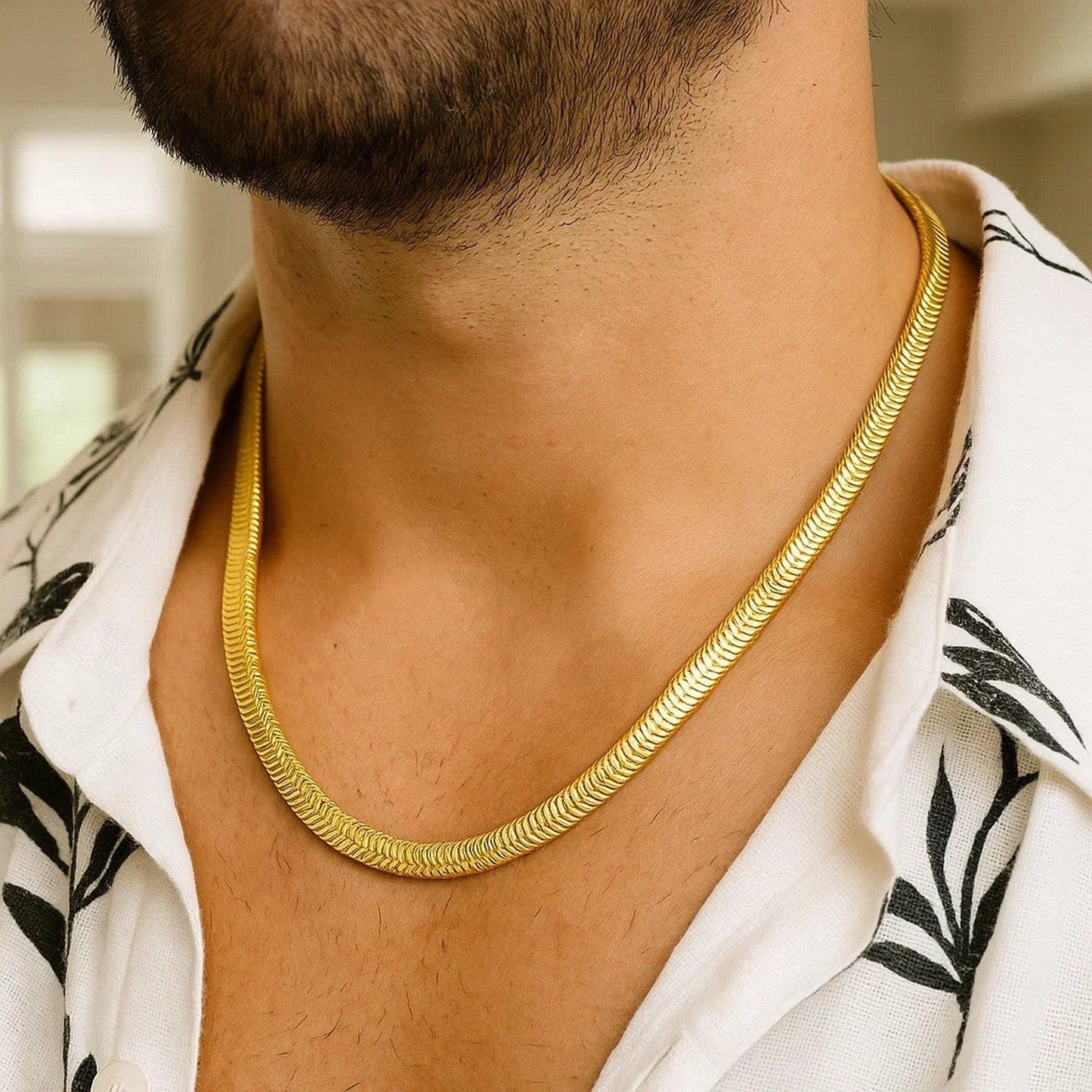 14K Yellow Gold Oval Snake Chain (5.30 mm)