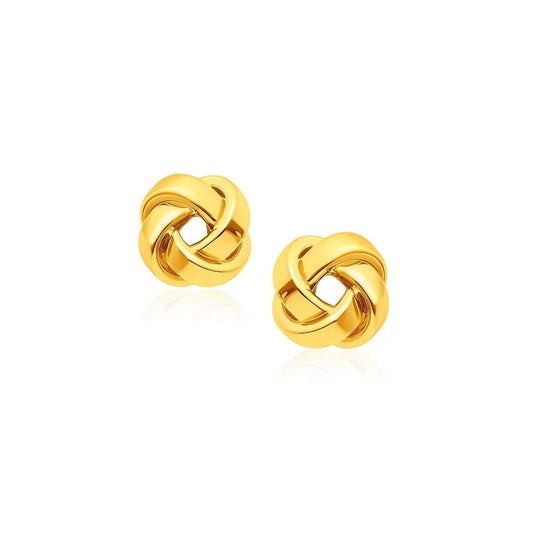 14k Yellow Gold Classic Love Knot Stud Earrings