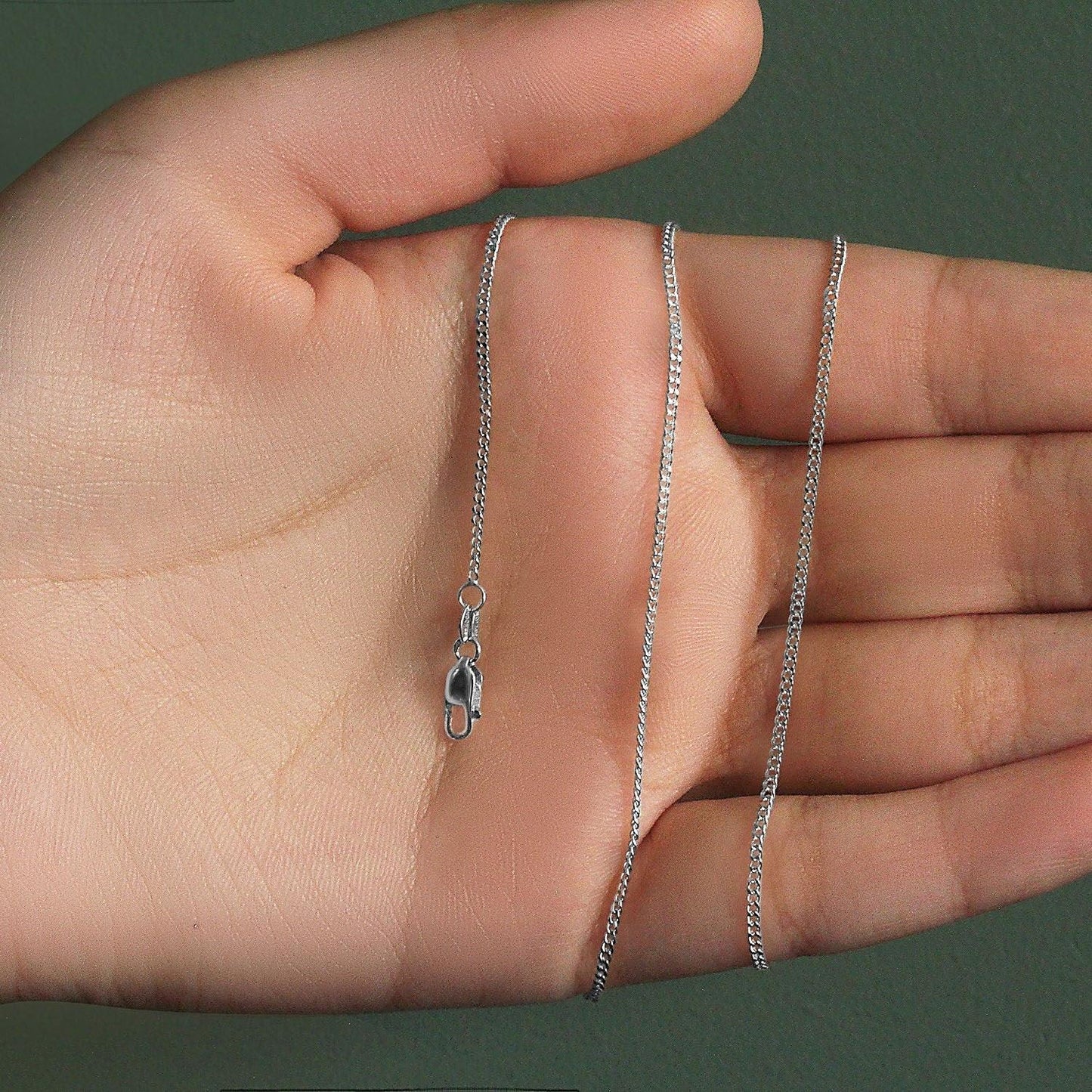 14k White Gold Gourmette Chain (1.40 mm)