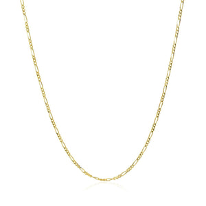 14k Yellow Gold Solid Figaro Chain (1.30 mm)