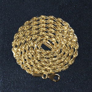 10k Yellow Gold Solid Diamond Cut Rope Chain (3.00 mm)