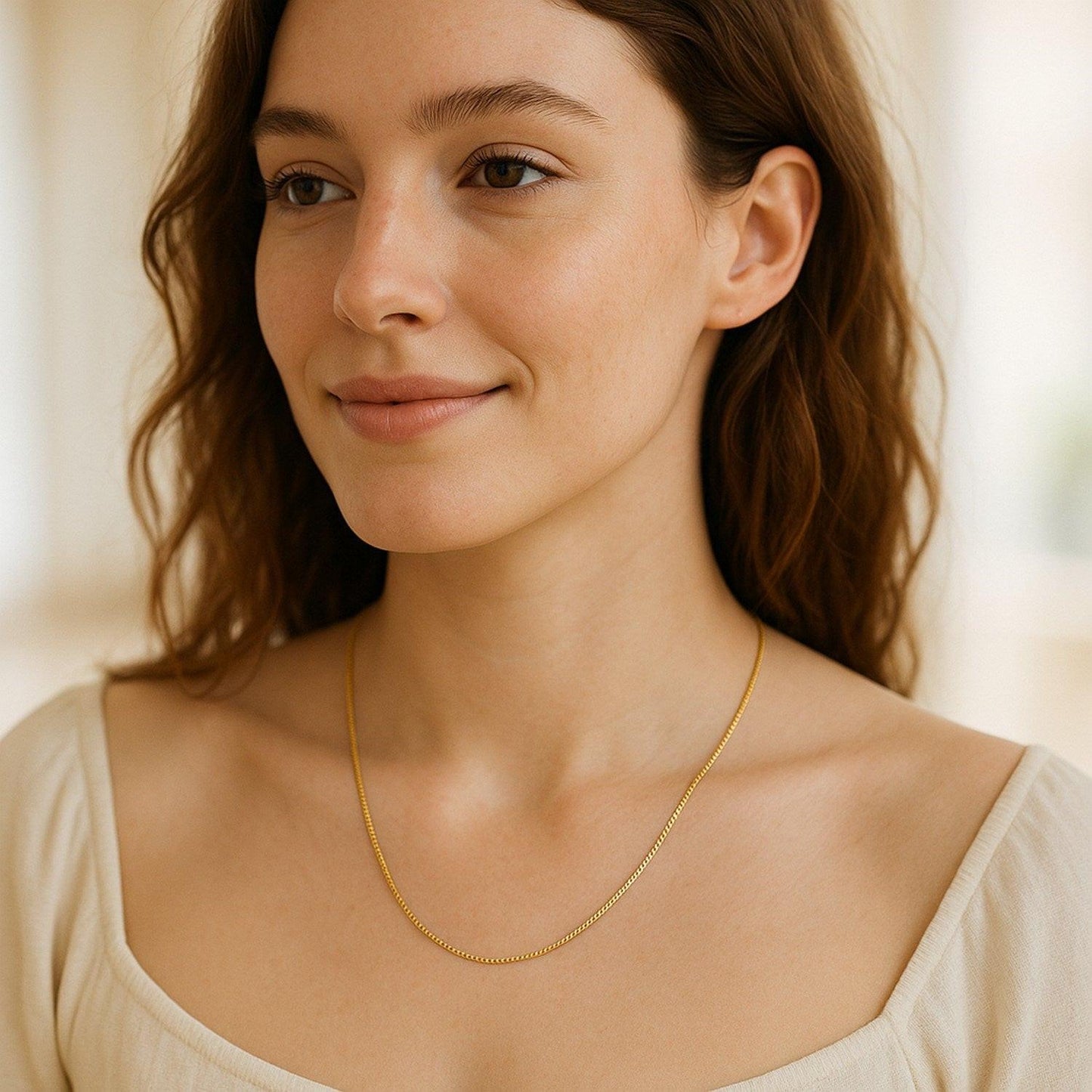 18k Yellow Gold Box Chain 0.8mm (0.78 mm)