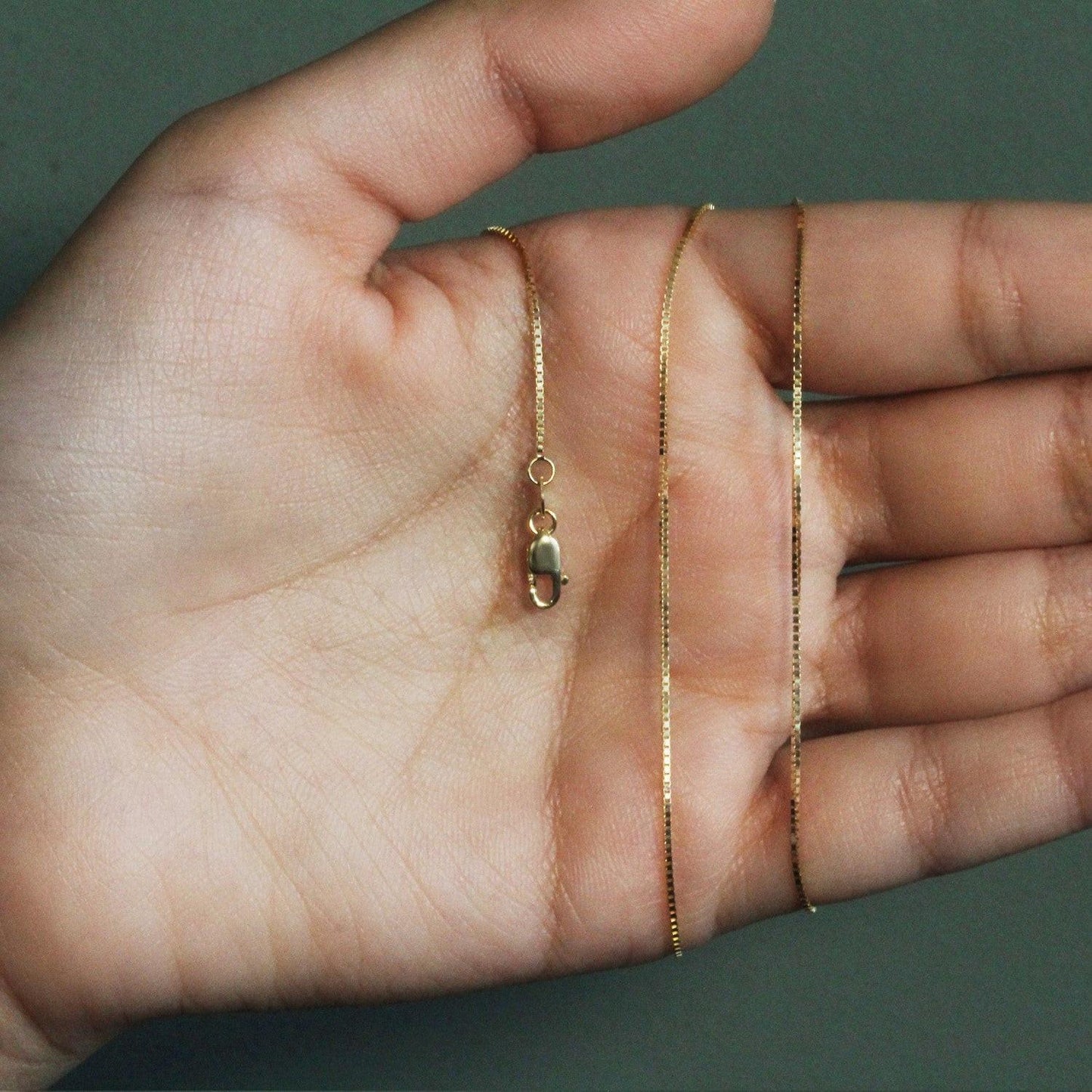 18k Yellow Gold Box Chain 0.8mm (0.78 mm)