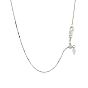 14k White Gold Adjustable Snake Chain (0.80 mm)