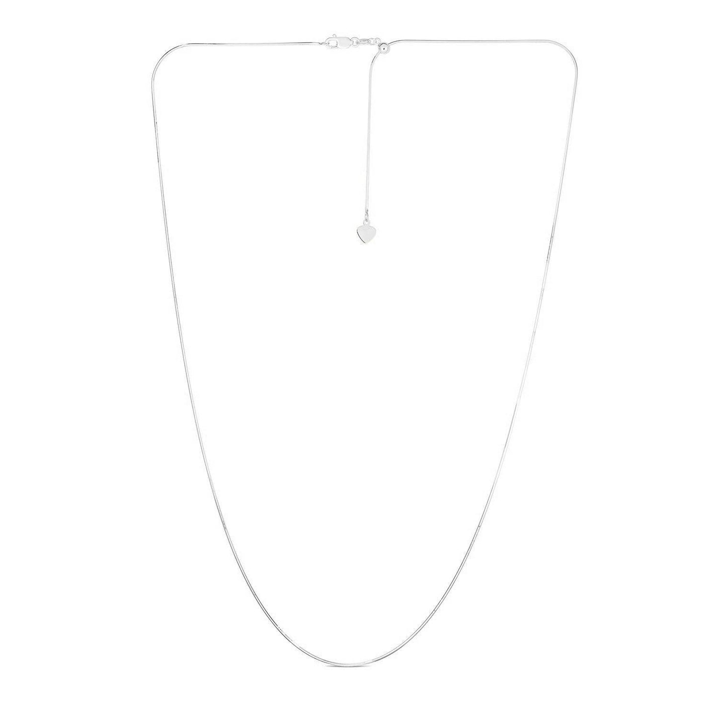 14k White Gold Adjustable Snake Chain (0.80 mm)