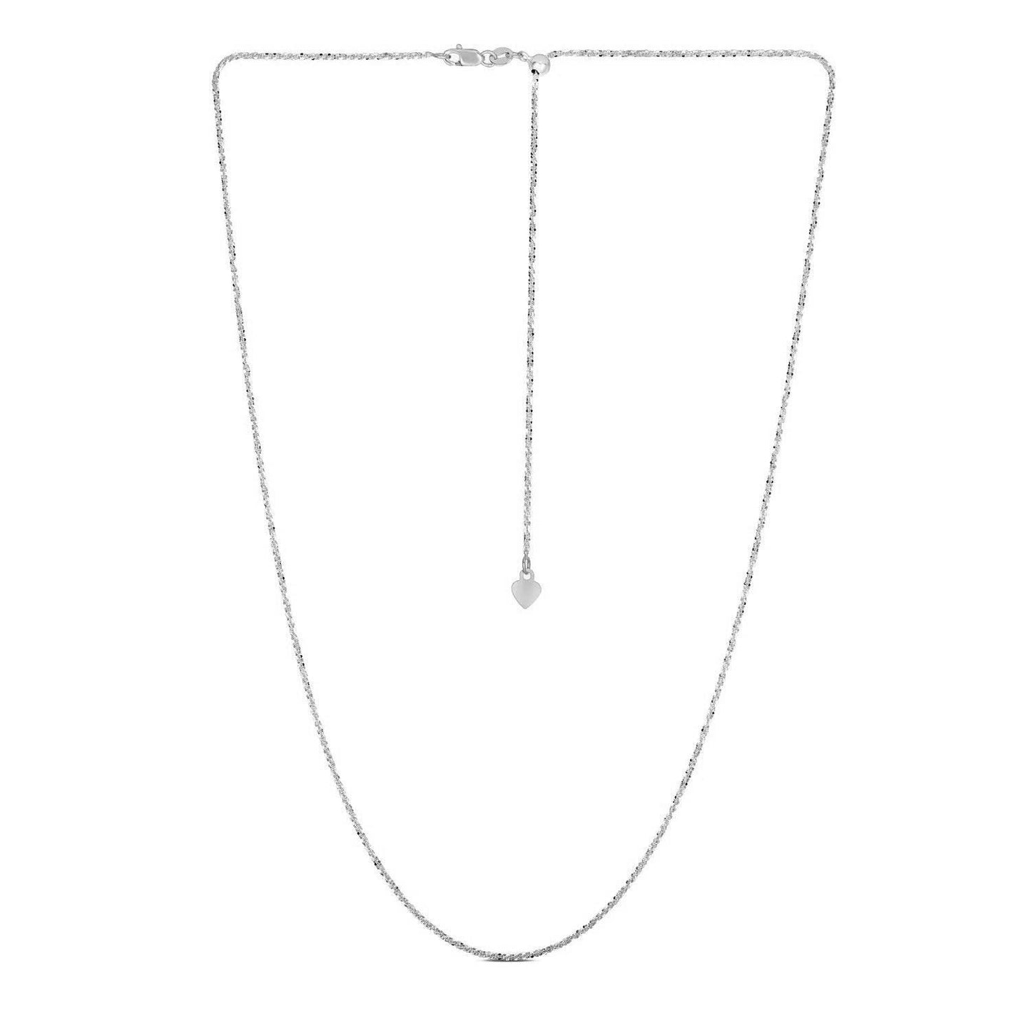 14k White Gold Adjustable Sparkle Chain (1.20 mm)