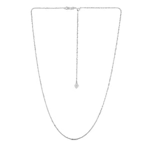 14k White Gold Adjustable Sparkle Chain (1.20 mm)